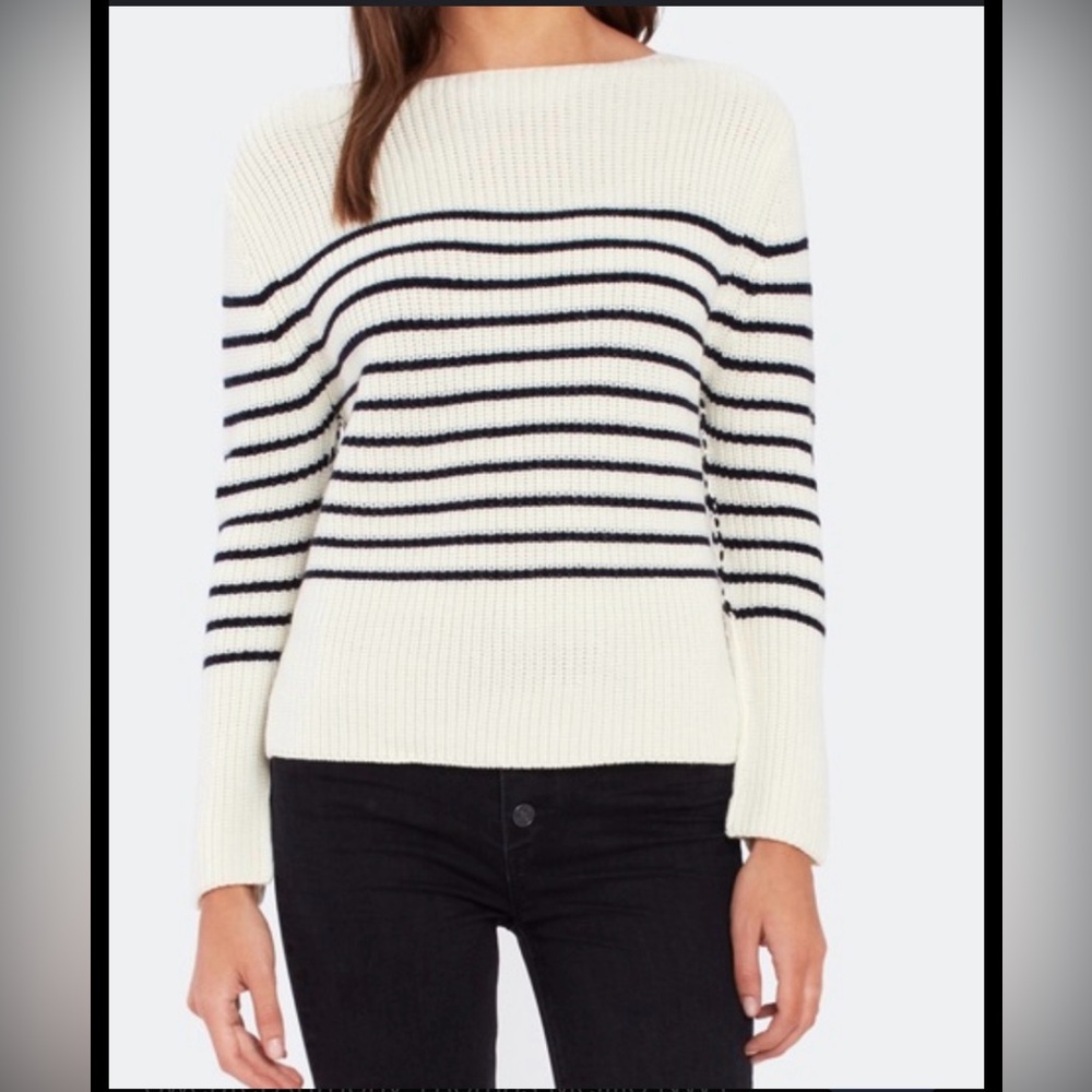 ATM Cableknit Wool Blend Striped‎ Sweater Size M